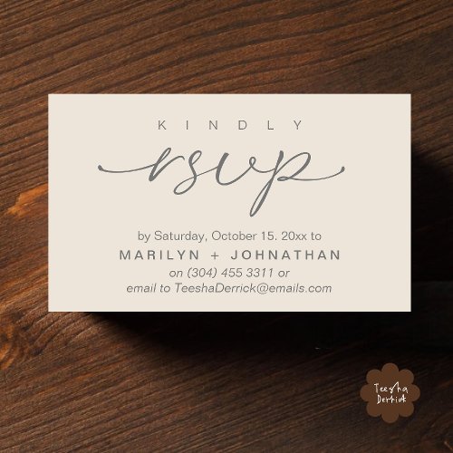 Elegant Wedding Invites RSVP via Phone or Email