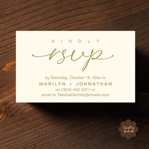 Elegant Wedding Invites RSVP via Phone or Email