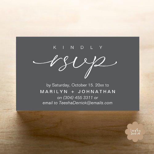 Elegant Wedding Invites RSVP via Phone or Email