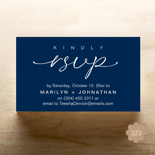 Elegant Wedding Invites RSVP via Phone or Email