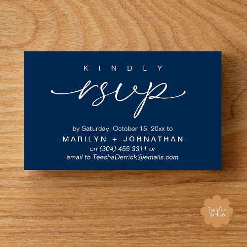 Elegant Wedding Invites RSVP via Phone or Email