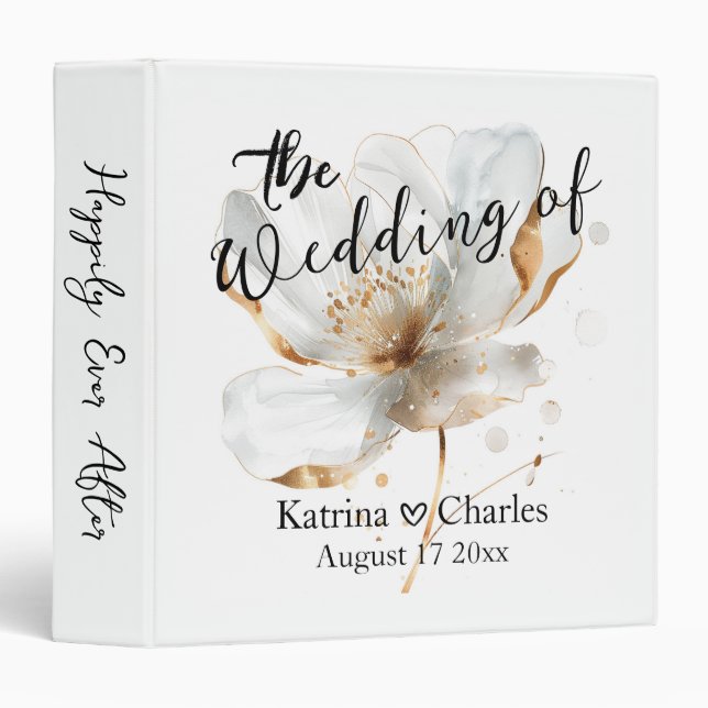 Elegant Wedding Keepsake Album 3 Ring Binder (Front/Spine)