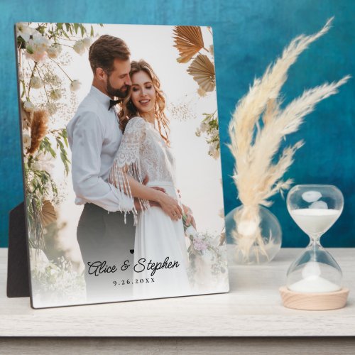 Elegant Wedding Keepsake Photo Center Plaque