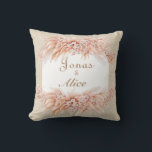 Elegant wedding keepsake script couple floral  throw pillow<br><div class="desc">Elegant wedding keepsake script couplen floral throw pillow.</div>