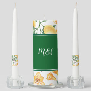 Elegant Wedding La Dolce Vita Italian Lemon Unity Candle Set