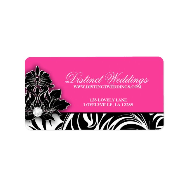Elegant Wedding Label Jewelry Logo Pink (Front)