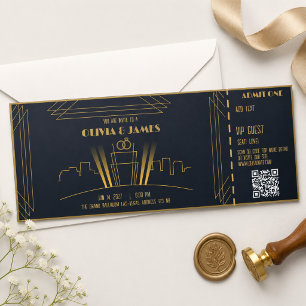 Elegant Wedding Las Vegas Destination Invitations Raffle Tickets