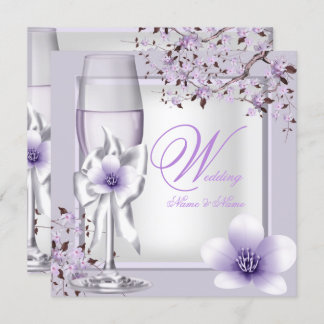 Elegant Wedding Lavender Purple Lilac 6 Invitation