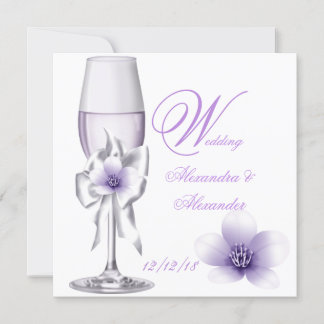 Elegant Wedding Lavender Purple Lilac AB Invitation