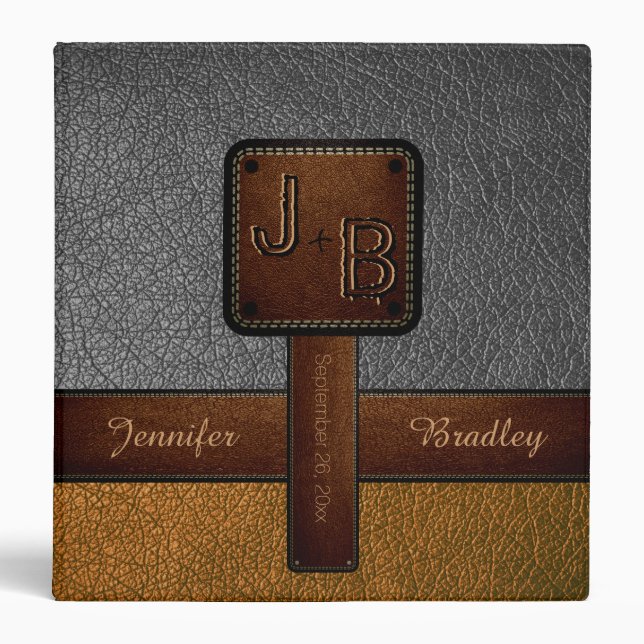 Elegant Wedding Leather Look #3 Binder (Front)