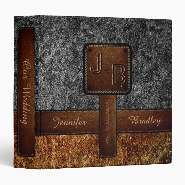 Elegant Wedding Leather Look Binder (Front/Spine)