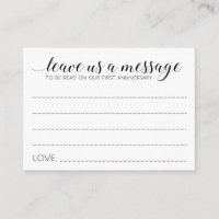 Elegant Wedding Leave Us A Message Advice Cards