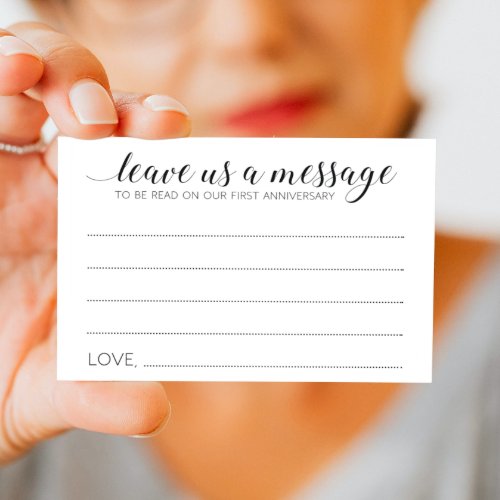 Elegant Wedding Leave Us A Message Advice Cards