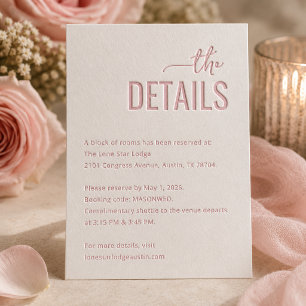 Elegant Wedding Letterpress Enclosure Card
