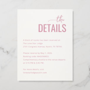 Elegant Wedding Letterpress Enclosure Card