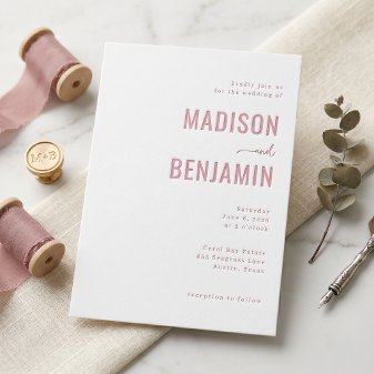 Elegant Wedding Letterpress Invitation