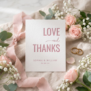 Elegant Wedding Letterpress Thank You Card