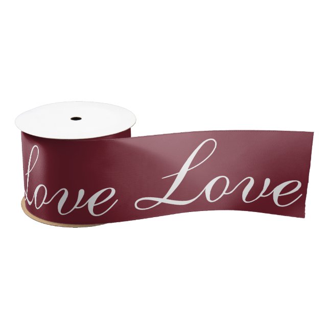 Elegant Wedding Love Maroon Dark Red Burgundy  Satin Ribbon (Spool)