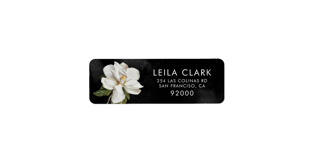 Elegant Wedding Magnolia Return Address Label | Zazzle
