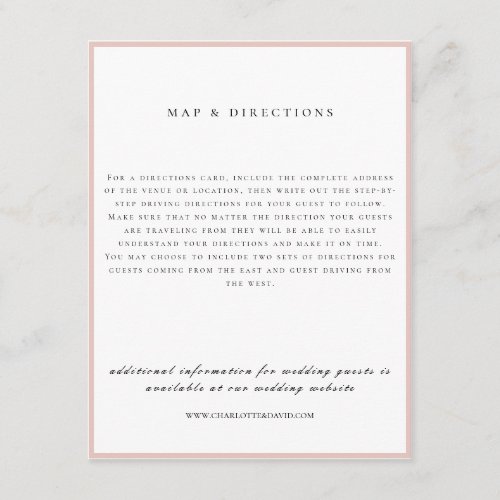 Elegant Wedding MapDirections Card CharlotteF