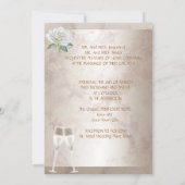 Elegant Wedding Marble Rose Cream White Champagne Invitation (Back)