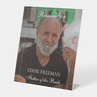 Elegant Wedding Memorial Chair Vignette Photo Pedestal Sign