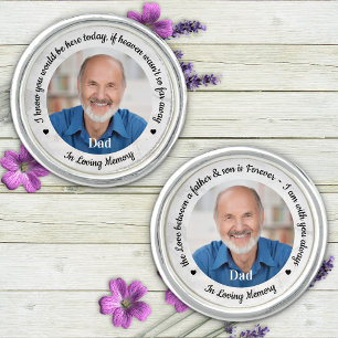 Elegant Wedding Memorial Father Son 2 Photo Groom Cufflinks
