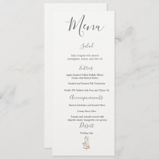 Elegant Wedding Menu Zazzle