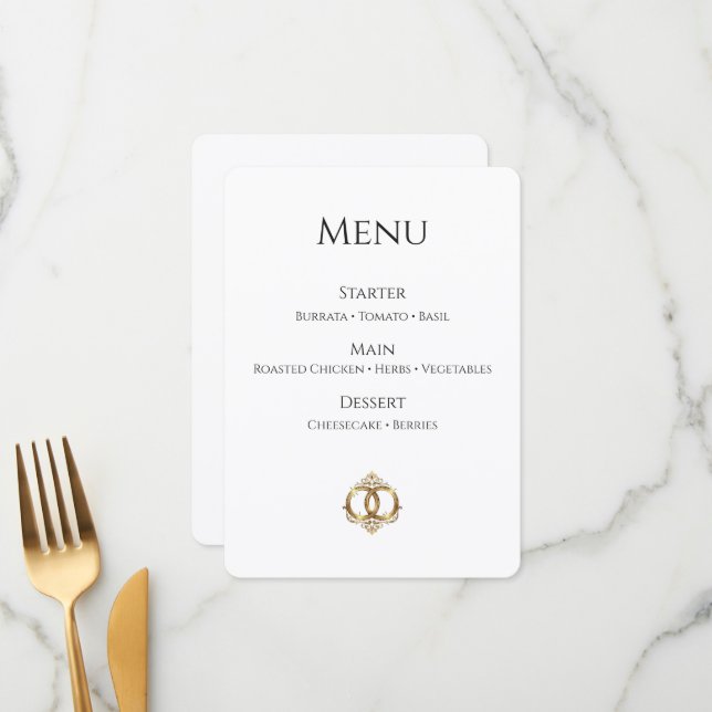 Elegant Wedding Menu Card | Modern (Front/Back In Situ)