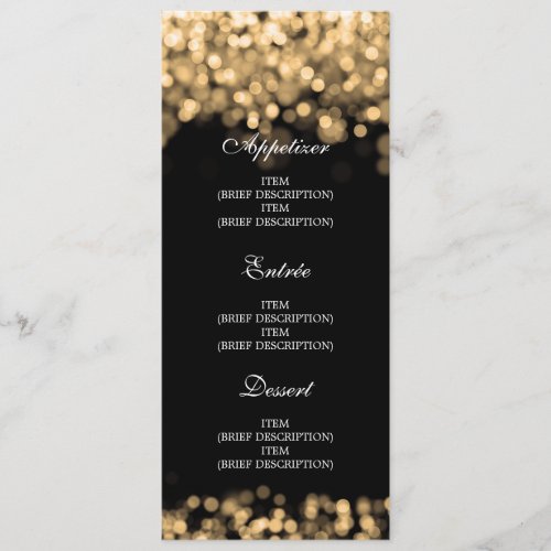 Elegant Wedding Menu Gold Lights