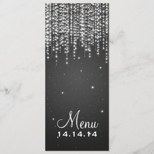 Elegant Wedding Menu Night Dazzle Black