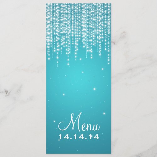 Elegant Wedding Menu Night Dazzle Blue