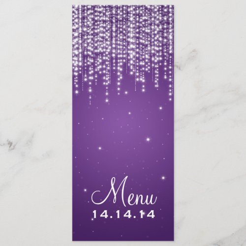 Elegant Wedding Menu Night Dazzle Purple
