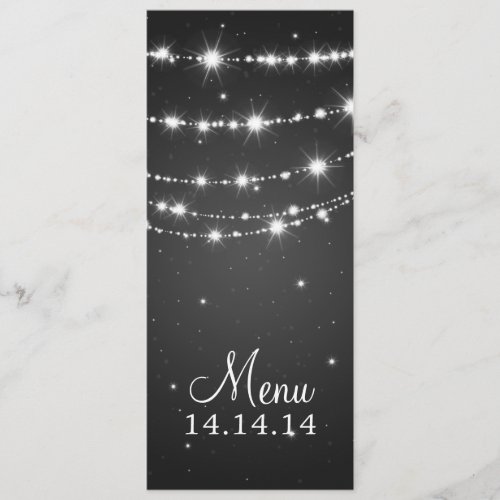 Elegant Wedding Menu Sparkling Chain Black