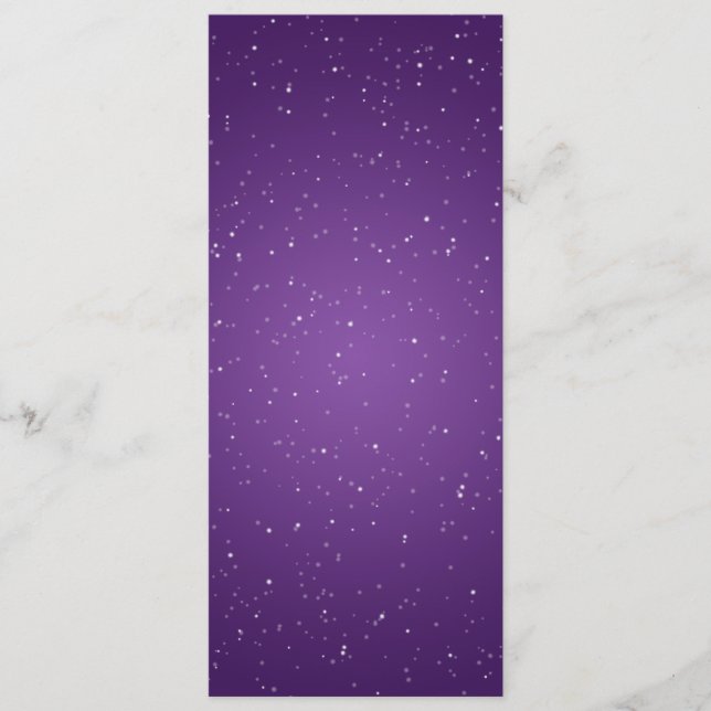 Elegant Wedding Menu Sparkling Wave Purple (Front)