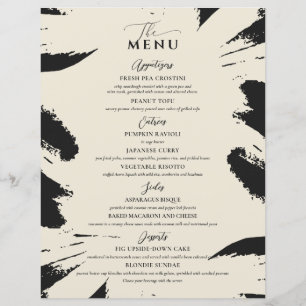 Elegant Wedding Menu Three Entree Bone Black