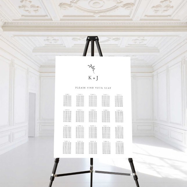 Elegant Wedding Minimal Simple Find your Seat Foam Board (Creator Uploaded)