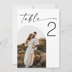 Elegant Wedding Minimalist Photo Table Number