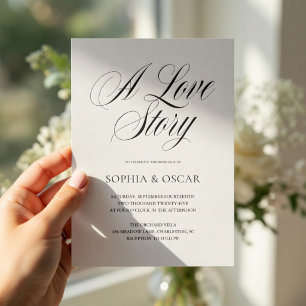 Elegant Wedding Minimalist Script Calligraphy Invitation