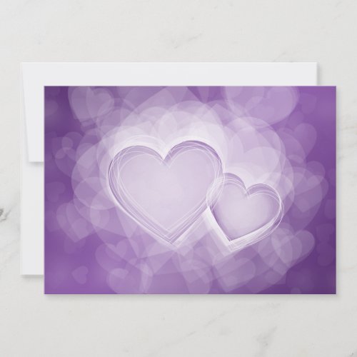 Elegant Wedding Modern Hearts Purple Invitation