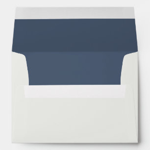 Elegant Wedding Modern Neutral Cream & Blue Envelope