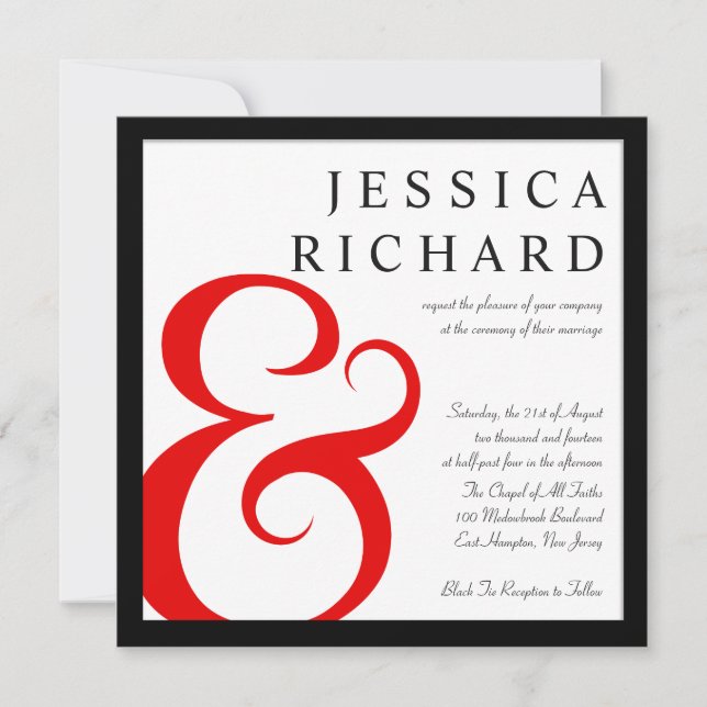 Elegant Wedding Modern Typography Invites (Front)