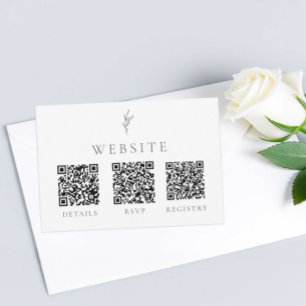 Elegant Wedding Monochrome QR Code Registry RSVP Card