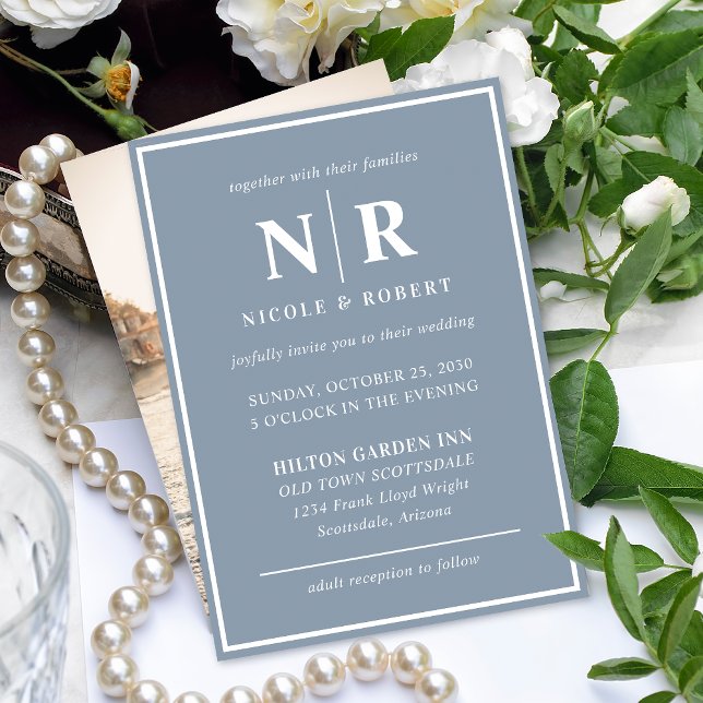 Elegant Wedding Monogram Bride And Groom Initials Invitation (Creator Uploaded)