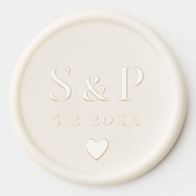  Elegant Wedding Monogram Bride & Groom Initials  Wax Seal Sticker (Front)