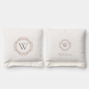 Elegant Wedding Monogram Cornhole Bags