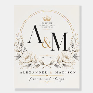 Elegant Wedding Monogram Design Foam Board