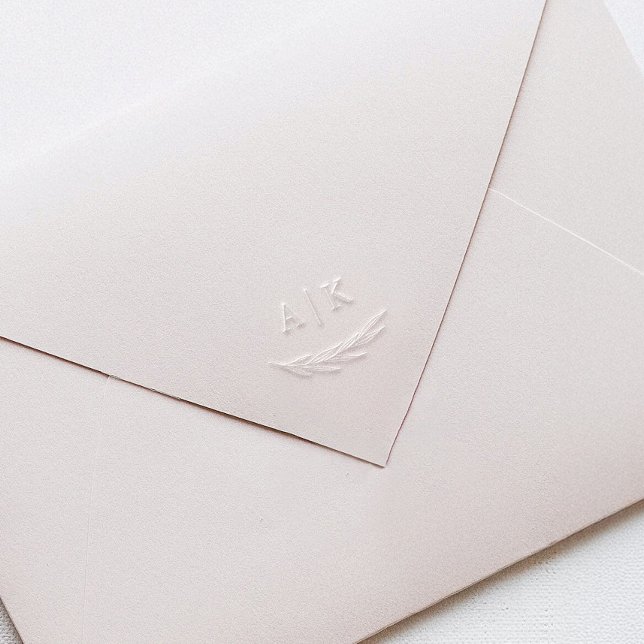 Elegant Wedding Monogram Greenery Embosser (Creator Uploaded)