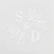 Elegant wedding monogram greenery leaves