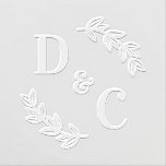 Elegant Wedding Monogram Greenery Leaves Embosser<br><div class="desc">Elegant Wedding Monogram Greenery Wreath Embosser</div>
